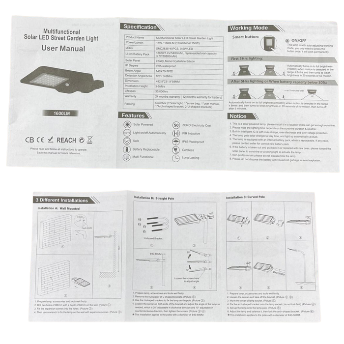20W Solar-LED-Leuchte mit PIR-Bewegungssensor