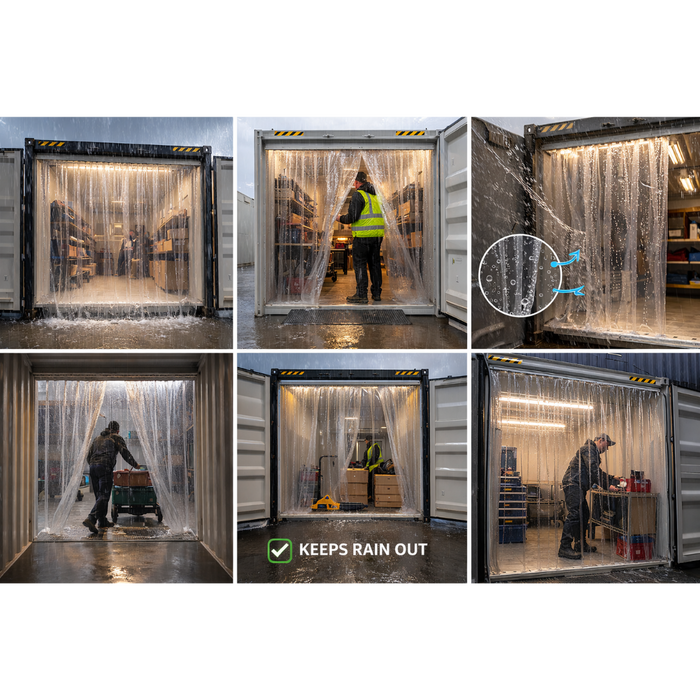 Weerbestendige PVC-strookgordijnen voor zeecontainers