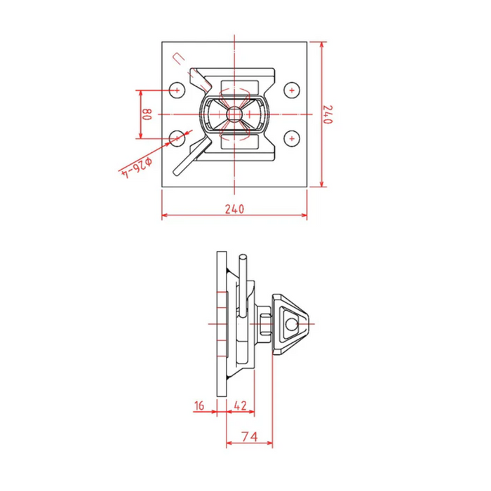 Transportcontainer-Twistlock-Befestigungsplatte Grob Verschweißt