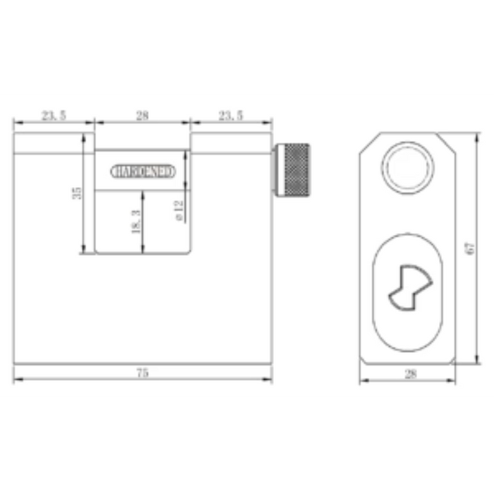 Heavy-Duty Vorhängeschloss 75 mm